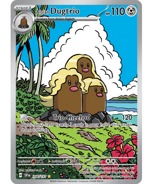 Scarlet & Violet Surging Sparks 208/191 - Alolan Dugtrio [Illustration Rare]
