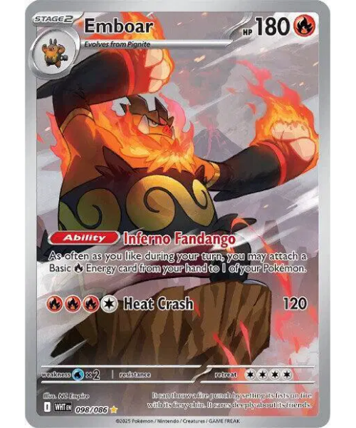 Scarlet & Violet White Flare 098/086 - Emboar [Illustration Rare]