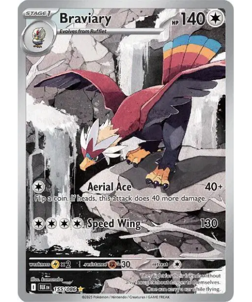 Scarlet & Violet - Black Bolt 155/086 - Braviary [Illustration Rare]